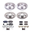 KOE7928 4-Wheel Set Front and Rear Brake Disc and Pad Kit, Plain Surface, 5 Lugs, Ceramic, Z17 OE Replacement