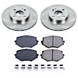 KOE793 Front Brake Disc and Pad Kit, Natural Finish, Plain Surface, 4 Lugs, 254.7 mm, Ceramic, Z17 OE Replacement