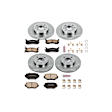4-Wheel Set Power Stop&reg; KOE794 Front and Rear OE Stock Replacement Low-Dust Ceramic Brake Pad and Rotor Kit