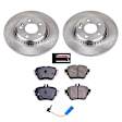 KOE7968 Rear Brake Disc and Pad Kit, Natural Finish, Plain Surface, 5 Lugs, 300 mm, Ceramic, Z17 OE Replacement