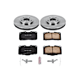 KOE796 Front Brake Disc and Pad Kit, Natural Finish, Plain Surface, 5 Lugs, 296 mm, Ceramic, Z17 OE Replacement