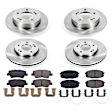 4-Wheel Set Power Stop&reg; KOE8008 Front and Rear OE Stock Replacement Low-Dust Ceramic Brake Pad and Rotor Kit