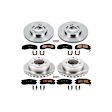 4-Wheel Set Power Stop&reg; KOE800 Front and Rear OE Stock Replacement Low-Dust Ceramic Brake Pad and Rotor Kit