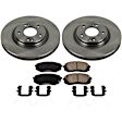 KOE8011 Front Brake Disc and Pad Kit, Plain Surface, 5 Lugs, Ceramic, Z17 OE Replacement