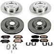 KOE8012 4-Wheel Set Front and Rear Brake Disc and Pad Kit, Plain Surface, 5 Lugs, Ceramic, Z17 OE Replacement