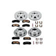 4-Wheel Set Power Stop&reg; KOE802 Front and Rear OE Stock Replacement Low-Dust Ceramic Brake Pad and Rotor Kit