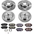 4-Wheel Set Power Stop&reg; KOE8067 Front and Rear OE Stock Replacement Low-Dust Ceramic Brake Pad and Rotor Kit