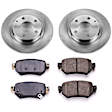 KOE8068 Rear Brake Disc and Pad Kit, Plain Surface, 5 Lugs, 277.5 mm, Ceramic, OE Replacement