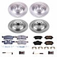 KOE8115 Front and Rear Brake Disc and Pad Kit, Natural Finish, Plain Surface, 5 Lugs, 325 mm, Ceramic, Z17 OE Replacement