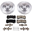 KOE8169 Front Brake Disc and Pad Kit, Natural Finish, Plain Surface, 5 Lugs, 389.9 mm, Ceramic, Z17 OE Replacement