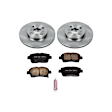 KOE821 Front Brake Disc and Pad Kit, Natural Finish, Plain Surface, 4 Lugs, 255 mm, Ceramic, Z17 OE Replacement