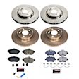 KOE8262 Front and Rear Brake Disc and Pad Kit, Natural Finish, Plain Surface, 5 Lugs, 295 mm, Ceramic, Z17 OE Replacement