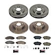 2022 Nissan Leaf - Front and Rear Brake Disc and Pad Kit, Natural Finish, Plain Surface, 5 Lugs, 282.7 mm, Ceramic, BATTERY EV (EV/BEV), with Electric Parking Brake, Z17 OE Replacement