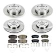4-Wheel Set Power Stop&reg; KOE8278 Front and Rear OE Stock Replacement Low-Dust Ceramic Brake Pad and Rotor Kit