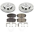 KOE8279 Front Brake Disc and Pad Kit, Natural Finish, Plain Surface, 5 Lugs, 280 mm, Ceramic, FWD, OE Replacement