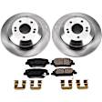 KOE8283 Rear Brake Disc and Pad Kit, Natural Finish, Plain Surface, 5 Lugs, 305 mm, Ceramic, Z17 OE Replacement