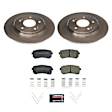 KOE8306 Rear Brake Disc and Pad Kit, Natural Finish, Plain Surface, 5 Lugs, 284 mm, Ceramic, Z17 OE Replacement