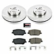 KOE8309 Front Brake Disc and Pad Kit, Natural Finish, Plain Surface, 5 Lugs, 320 mm, Ceramic, Z17 OE Replacement