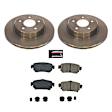 KOE8313 Rear Brake Disc and Pad Kit, Plain Surface, 5 Lugs, 11.48 in., Ceramic, Models with Electronic Parking Brake, Z17 OE Replacement
