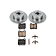 KOE831 Rear Brake Disc and Pad Kit, Natural Finish, Plain Surface, 5 Lugs, 286 mm, Ceramic, Z17 OE Replacement