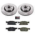 2019 Ford Edge - Front Brake Disc and Pad Kit, Natural Finish, Plain Surface, 5 Lugs, 345 mm, Ceramic, Exc. Performance Brake Package and factory red calipers, Z17 OE Replacement