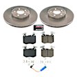 KOE8322 Front Brake Disc and Pad Kit, Natural Finish, Plain Surface, 5 Lugs, 342.3 mm, Ceramic, Z17 OE Replacement