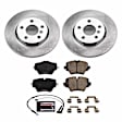 KOE8323 Front Brake Disc and Pad Kit, Natural Finish, Plain Surface, 5 Lugs, 294 mm, Ceramic, Z17 OE Replacement