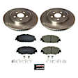 KOE8328 Front Brake Disc and Pad Kit, Plain Surface 5 Lugs Front-281.94 mm/Rear-264.16 mm Ceramic OE Replacement
