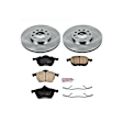 KOE832 Front Brake Disc and Pad Kit, Natural Finish, Plain Surface, 5 Lugs, 287 mm, Ceramic, Z17 OE Replacement