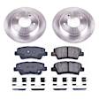 KOE8331 Rear Brake Disc and Pad Kit, Natural Finish, Plain Surface, 5 Lugs, 262.2 mm, Ceramic, Z17 OE Replacement