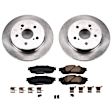 KOE8333 Rear Brake Disc and Pad Kit, Natural Finish, Plain Surface, 5 Lugs, 281.2 mm, Ceramic, Z17 OE Replacement