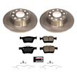 KOE8337 Rear Brake Disc and Pad Kit, Natural Finish, Plain Surface, 5 Lugs, 271.9 mm, Ceramic, Z17 OE Replacement