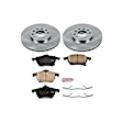 KOE834 Front Brake Disc and Pad Kit, Natural Finish, Plain Surface, 5 Lugs, 287 mm, Ceramic, Z17 OE Replacement