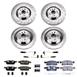 4-Wheel Set Power Stop&reg; KOE8354 Front and Rear OE Stock Replacement Low-Dust Ceramic Brake Pad and Rotor Kit