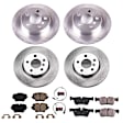 4-Wheel Set Power Stop&reg; KOE8355 Front and Rear OE Stock Replacement Low-Dust Ceramic Brake Pad and Rotor Kit
