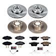 KOE8365 Front and Rear Brake Disc and Pad Kit, Plain Surface, 5 Lugs, 271.9 mm, Ceramic, Z17 OE Replacement