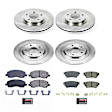 KOE8397 Front and Rear Brake Disc and Pad Kit, Natural Finish, Plain Surface, 5 Lugs, 294 mm, Ceramic, Z17 OE Replacement