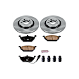 KOE839 Front Brake Disc and Pad Kit, Natural Finish, Plain Surface, 5 Lugs, 279 mm, Ceramic, Z17 OE Replacement