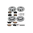 4-Wheel Set Power Stop&reg; KOE840 Front and Rear OE Stock Replacement Low-Dust Ceramic Brake Pad and Rotor Kit
