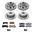 KOE8437 Front and Rear Brake Disc and Pad Kit, Natural Finish, Plain Surface, 5 Lugs, 267 mm, Ceramic, RWD, Z17 OE Replacement