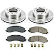 KOE8478 Front Brake Disc and Pad Kit, Natural Finish, Plain Surface, 8 Lugs, 360 mm, Ceramic, Z17 OE Replacement