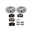 KOE847 Rear Brake Disc and Pad Kit, Natural Finish, Plain Surface, 5 Lugs, 232 mm, Ceramic, OE Replacement