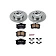 KOE848 Rear Brake Disc and Pad Kit, Natural Finish, Plain Surface, 5 Lugs, 232 mm, Ceramic, Z17 OE Replacement