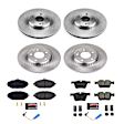 KOE8546 Front and Rear Brake Disc and Pad Kit, Plain Surface, 5 Lugs, 330 mm and 300 mm, Ceramic, Z17 OE Replacement