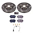 KOE8571 Rear Brake Disc and Pad Kit, Plain Surface, 5 Lugs, 349.7 mm, Ceramic, Z17 OE Replacement