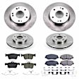 KOE8620 4-Wheel Set Front and Rear Brake Disc and Pad Kit, Plain Surface, 5 Lugs, Ceramic, (EX/EX-L, Hatchback)/(LX/Sport, 1.5L Engine)/Sport Touring Model, Z17 OE Replacement