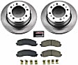 KOE8637 2-Wheel Set Rear Brake Disc and Pad Kit, Plain Surface 8 Lugs 358.2 mm Ceramic Z17 OE Replacement, Includes (2) Brake Disc and (1) Brake Pad Set