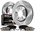 KOE8637 2-Wheel Set Rear Brake Disc and Pad Kit, Plain Surface 8 Lugs 358.2 mm Ceramic Z17 OE Replacement, Includes (2) Brake Disc and (1) Brake Pad Set