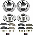KOE8639 4-Wheel Set Front and Rear Brake Disc and Pad Kit, Plain Surface 8 Lugs 360 mm and 358.2 mm Ceramic Z17 OE Replacement, Includes (2) Brake Pad Set and (4) Brake Disc