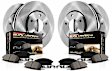 KOE8639 4-Wheel Set Front and Rear Brake Disc and Pad Kit, Plain Surface 8 Lugs 360 mm and 358.2 mm Ceramic Z17 OE Replacement, Includes (2) Brake Pad Set and (4) Brake Disc